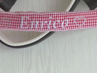 ♥ Pferd Reiten Tunier Nasenband Nasenschoner Wunschname Nasenriemen Brandzeichen Strass Herz