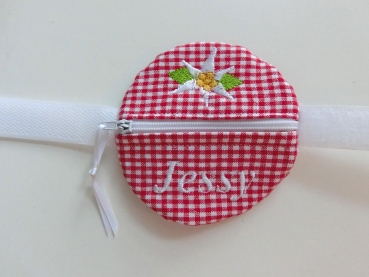 Preview: ♥ EDELWEIß Wunschname POOP BAG HUND KOTBEUTEL BESTICKT Hundeleine Automatikleine Flexi