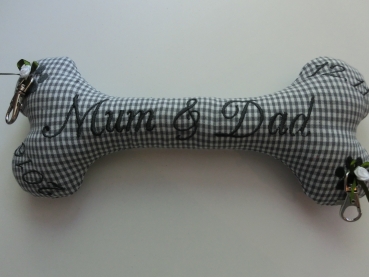 ♥ Ringkissen Knochen Wunschname Stickerei Hochzeit Hochzeitsknochen Just Married I Do Lüttentüddel