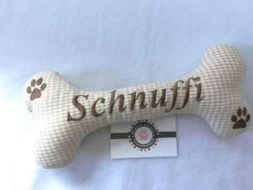Preview: ♥ XXL Hundeknochen aus Stoff Wunschname Stickerei