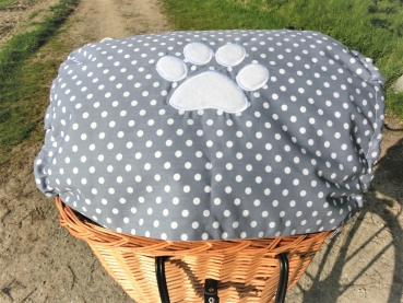 Preview: Pfote Sonnensegel Sonnenschutz Blendschutz Hundefahrradkorb Punkte von Lüttentüddel®