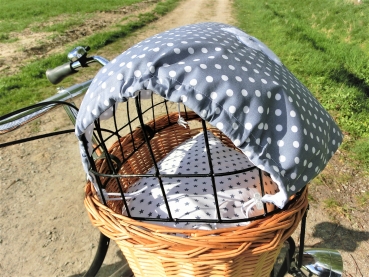 Preview: Pfote Sonnensegel Sonnenschutz Blendschutz Hundefahrradkorb Punkte von Lüttentüddel®