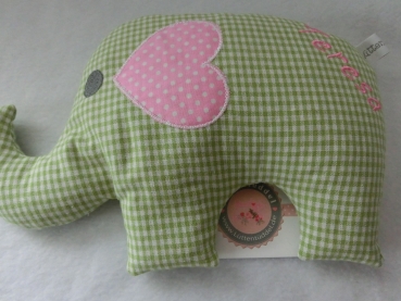 Preview: ♥ Elefant  Wunschname Körnerkissen Wärmekissen Dinkel Lavendel von Lüttentüddel