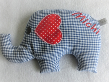 ♥ Elefant  Wunschname Körnerkissen Wärmekissen Dinkel Lavendel von Lüttentüddel