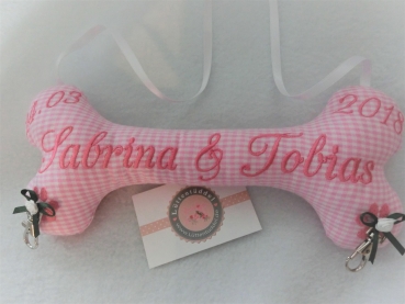 ♥ Ringkissen Knochen Wunschname Stickerei Hochzeit Hochzeitsknochen Just Married I Do von Lüttentüddel