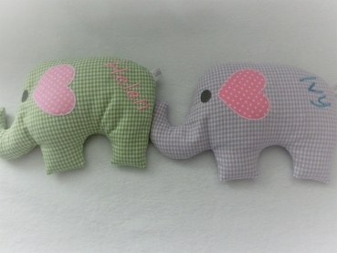 ♥ Elefant  Wunschname Körnerkissen Wärmekissen Dinkel Lavendel von Lüttentüddel