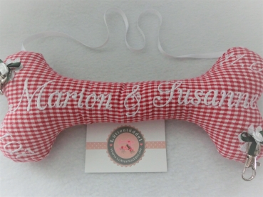 Preview: ♥ Ringkissen Knochen Wunschname Stickerei Hochzeit Hochzeitsknochen Just Married I Do