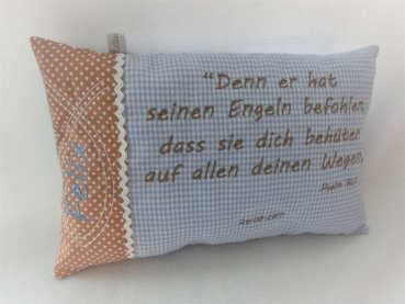 Preview: ★ 35x23 cm Kissen Geburt Taufe Fisch  Name ★ von Lüttentüddel