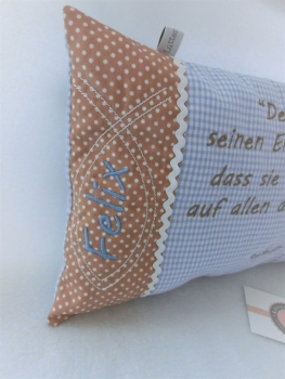 Preview: ★ 35x23 cm Kissen Geburt Taufe Fisch  Name ★ von Lüttentüddel