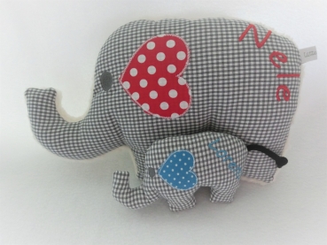 ♥ Elefant Schmusekissen Kita Name von Lüttentüddel von Lüttentüddel
