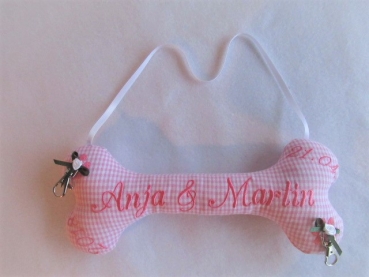 ♥ Ringkissen Knochen Wunschname Stickerei Hochzeit Hochzeitsknochen Just Married I Do
