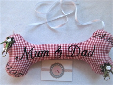♥ Ringkissen Knochen Wunschname Stickerei Hochzeit Hochzeitsknochen Just Married I Do