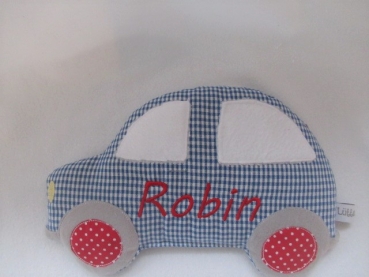 Auto Körnerkissen Wärmekissen Dinkel Wunschfarbe Name von Lüttentüddel