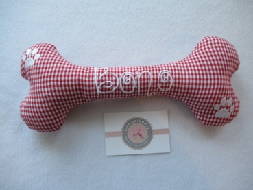 ♥ XXL Hundeknochen aus Stoff Wunschname Stickerei