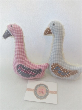 Preview: ★ 35x23 cm Kissen Geburt Einschulung Kita Taufe Hase  Mädchen Name ★ von Lüttentüddel