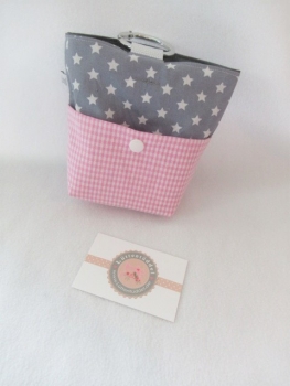 ♥ BUTTON STERN Vichy HUND LECKERLIBEUTEL KOTBEUTEL GÜRTELTASCHE VON LÜTTENTÜDDEL