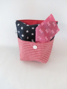 Preview: ♥ BUTTON STERN Vichy HUND LECKERLIBEUTEL KOTBEUTEL GÜRTELTASCHE VON LÜTTENTÜDDEL