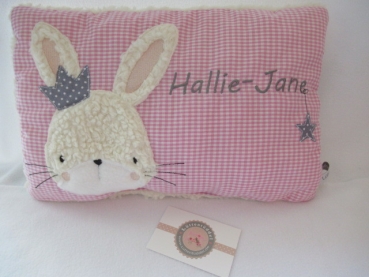 ★ 35x23 cm Kissen Geburt Hase  Mädchen Name ★ von Lüttentüddel