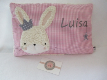 ★ 35x23 cm Kissen Geburt Hase  Mädchen Name ★ von Lüttentüddel