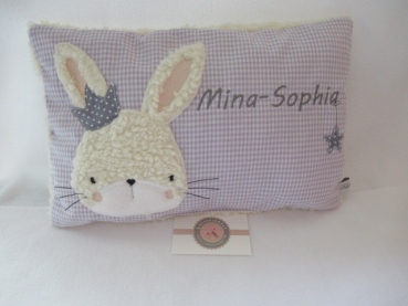★ 35x23 cm Kissen Geburt Hase  Mädchen Name ★ von Lüttentüddel