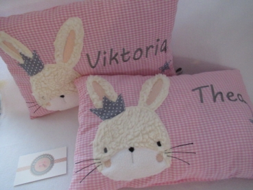 ★ 35x23 cm Kissen Geburt Hase  Mädchen Name ★ von Lüttentüddel