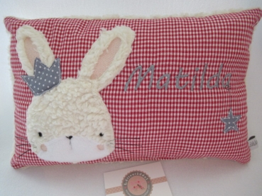 ★ 35x23 cm Kissen Geburt Hase  Mädchen Name ★ von Lüttentüddel
