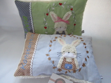Preview: ★ 35x23 cm Kissen Geburt Hase  Mädchen Name ★ von Lüttentüddel