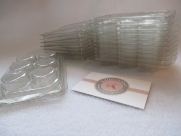 Preview: 10 Stück Herzen Clamshell Wachs Box mit 6-er Aufteilung Kerzen gießen Sojawachs Verpackung Lüttentüddel