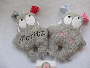 ♥  zauberhaftes Monster Körnerkissen Wärmekissen Lavendel Name
