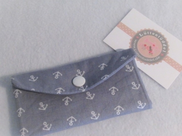Preview: ♥ Anker Streifen Grau Globuli Täschchen, Notfall Täschchen Tampon Pillentäschchen ♥ © Lüttentüddel