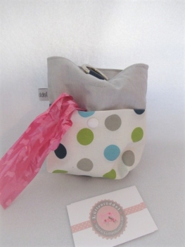 Preview: ♥ SEHR EDEL  BUNTE DOTS PFOTE HUND LECKERLIBEUTEL KOTBEUTEL GÜRTELTASCHE VON LÜTTENTÜDDEL
