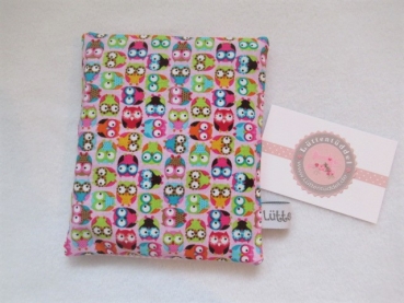 ♥ bunte Eulen Beulentröster inkl. Kühlpad Wunschname Geburt Taufe Einschulung Zahnfee Kindergarten KITA ★ von Lüttentüddel®