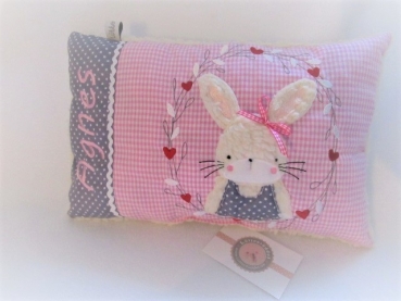 ★ 35x23 cm Kissen Geburt Einschulung Kita Taufe Hase  Mädchen Name ★ von Lüttentüddel