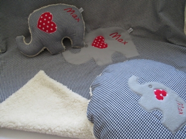 ♥ Elefant Schmusekissen Kita Taufe Geburt Einschulung Geschenk Name von Lüttentüddel