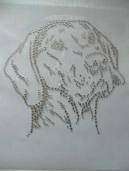 Preview: Traum Weimaraner Hund Strass Hotfix Hotglue Bügelbild Bügelmotiv