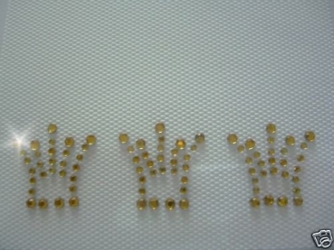 Hotfix 3 Krönchen Krone mit Strass Bügelbild Hotglue zauberhaft für Shirt Jacke
