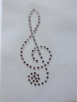 Notenschlüssel Noten Strass Hotglue Hotfix Bügelbild Für T-Shirt