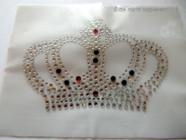 Krönchen Krone Rot Strass Bügelbild Hotfix Hotglue zauberhaft für Shirt Jacke