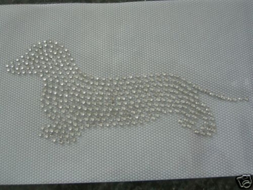 Dackel Teckel Strass Hotfix Hotglue Bügelbild Bügelmotiv