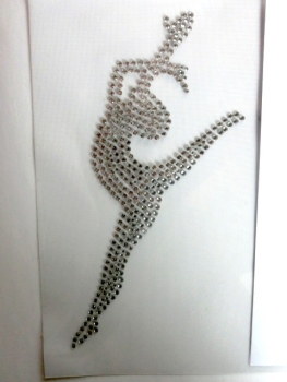 Preview: Dance Tänzerin Li. Hotfix Hotglue Bügelbild Strass Tanzschule  Shirt Tasche