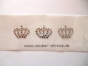 Hotfix 3 Krönchen Krone mit Strass Bügelbild Hotglue zauberhaft für Shirt Jacke