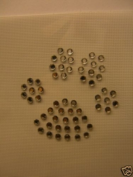 1 Katzen Tatze Pfote Strass Hotfix Bügelbild Crystal süß