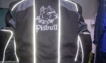 Preview: Pitbull Hund Hundeschule Hundesofa Jacke Shirt Hotglue Hotfix Bügelbild Strass