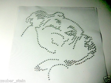 Preview: American Staffordshire Terrier Strass Hotfix Hotglue Bügelbild Bügelmotiv