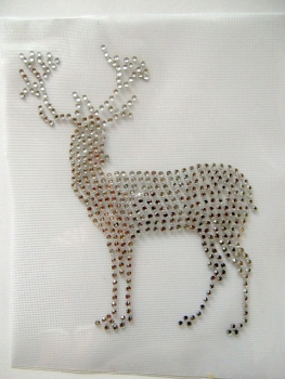 Hirsch Oktoberfest Weihnachten Strass Bügelbild Hotfix Hotglue