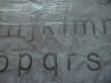Wunschbuchstabe Kleinschrift Buchstabe Strass Hotfix Bügelbild A-Z