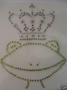zauberhafter Frosch König Bügelbild Strass  Hotfix Hotglue Strass
