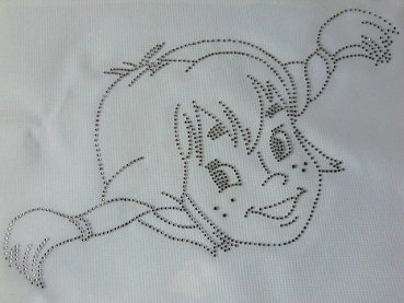 Pippi Hotglue Hotfix Bügelbild Strass Shirt Jacke Tasche Kinderzimmer Turnbeutel