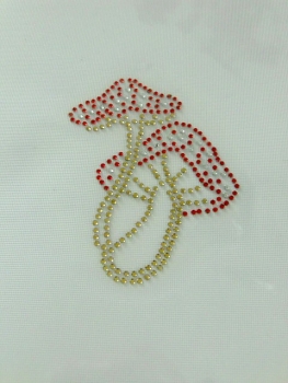 Pilz Bügelbild Bügelmotiv Strass Hotfix Hotglue Strass