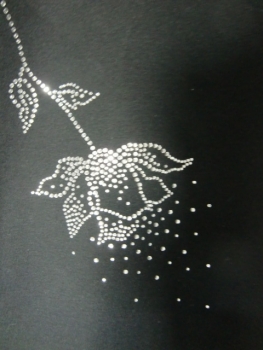 Preview: Blüte Blume sehr hochwertig! Strass Hotfix Bügelbild Tasche Shirt Bluse Hose